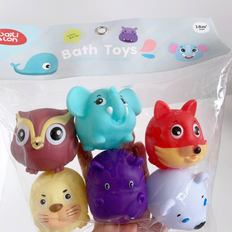 Набір іграшок для купання фігурки тварин, сенсорні м'ячки 6 шт Y8619