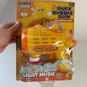 Пістолет з мильними бульбашками YD 653 A на батарейках, музика, підсвітка, мильний розчин, на листі