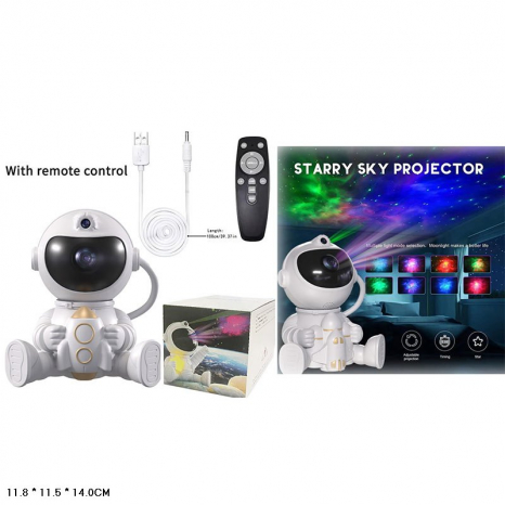 Ночник – проектор Астронавт, звездное небо, с пультом и зарядкой, YHY-05