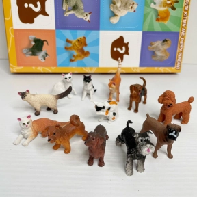 Набір тварин адвент-календар на 12 фігурок Котики-собачки, , YJ 100 E