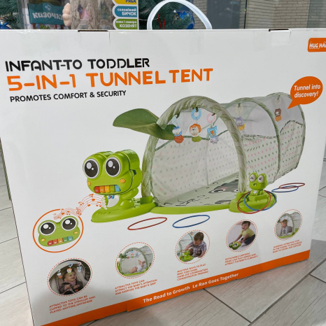 Тунель ігровий YK 7017 A  музичне піаніно, ноти, музичні інструменти, звуки тварин, барабани, підсвічування, гра з кільцями, в коробці