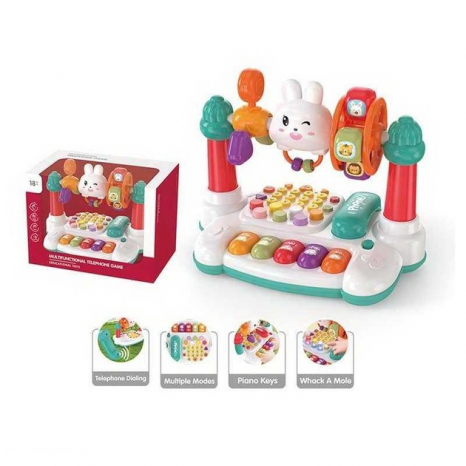Інтерактивна іграшка англійською мовою Зайчик, підсвічування, піаніно, мелодії,пальчикові ігри,і YL 78926 A