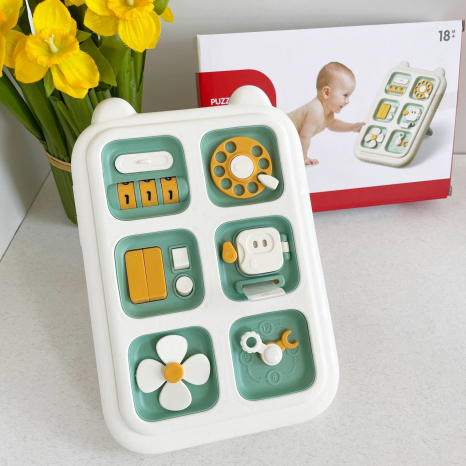 Детская развивающая игрушка бизиборд зелёный, YL1055
