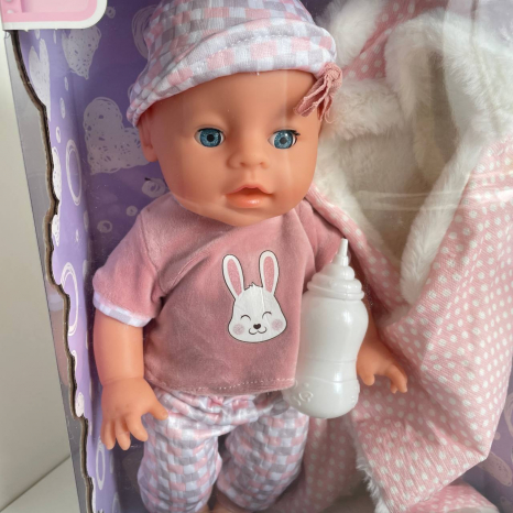 Пупс п'є-пісяє з пляшечкою та  ковдрою YL2335B-A