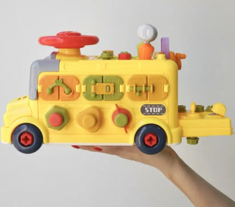 Конструктор-автобус з шурупами та викрутками, рухомими елементами  YL517