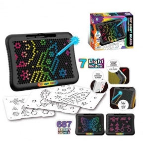 Световая доска-мозаика, 3 карты, ручка 2в1, свет 12 режимов, YM-117