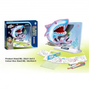 Дошка для малювання з підсвічуванням, 7 трафаретів, 4 маркери, 3D окуляри YM 17