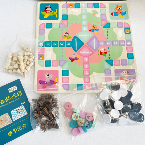 Дерев'яні шашки-шахи 4в1 в коробці YT-3678