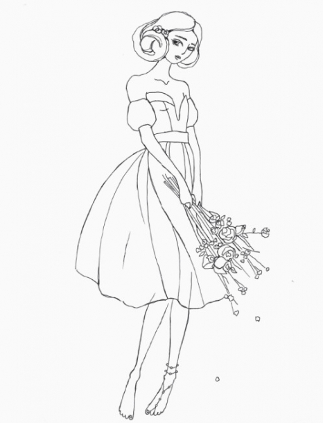 Фешн - розмальовка для дівчаток #girls#fashion#flowers