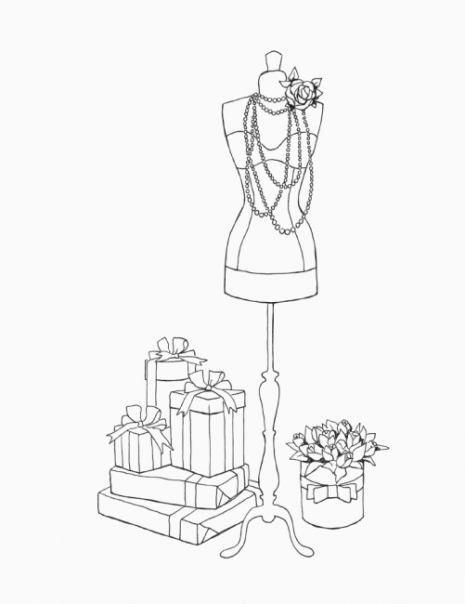 Фешн - розмальовка для дівчаток #girls#fashion#flowers