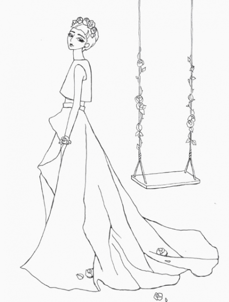 Фешн - розмальовка для дівчаток #girls#fashion#flowers