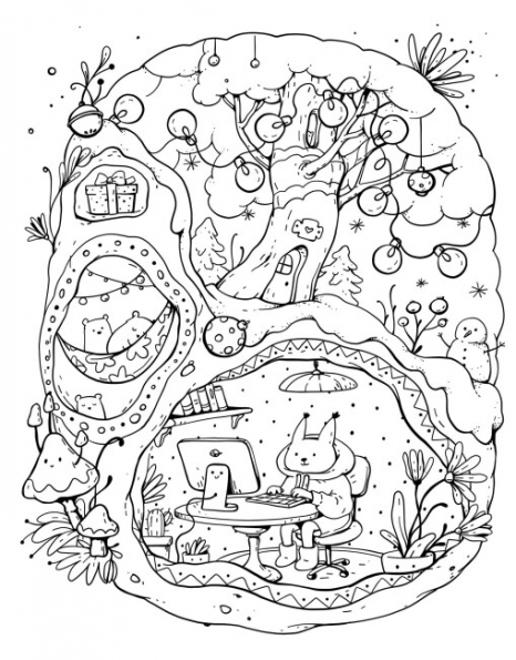 Розмальовка - антистрес. Мільйон різдвяних пухнастиків (укр) Z101120У