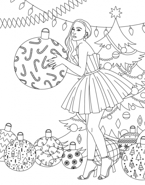 Дитяча розмальовка #girls#fashion#christmas