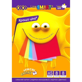 Картон цветной A5, 8 цветов