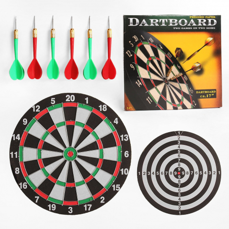 Дерев'яний дартс, діаметр - 40 см, 6 дротиків, ZZYW 17 H