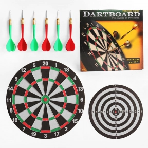 Дерев'яний дартс, діаметр - 40 см, 6 дротиків, ZZYW 17 H